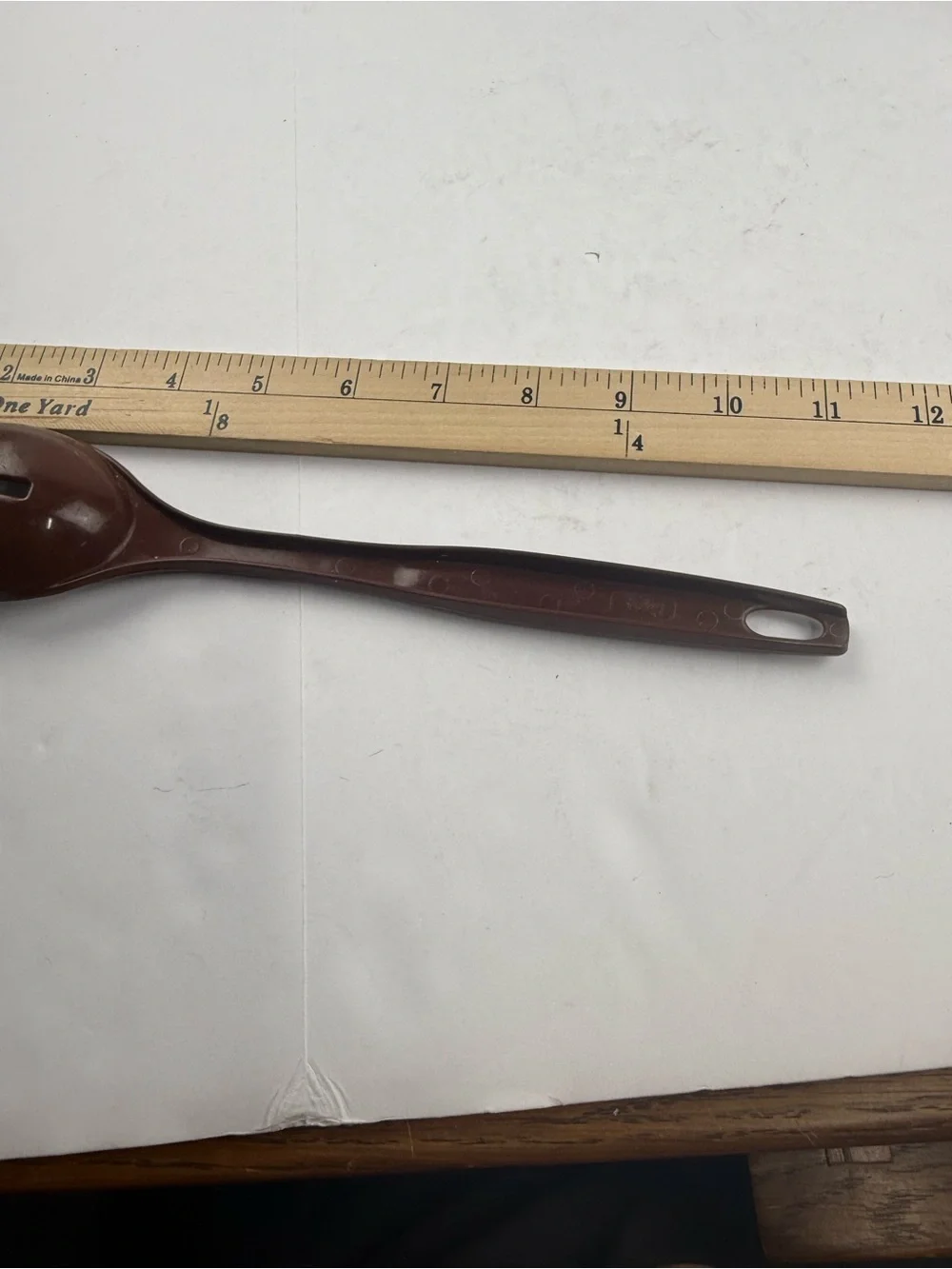 Vintage Foley USA Brown Nylon Plastic Cooking\Serving Slotted Spoon